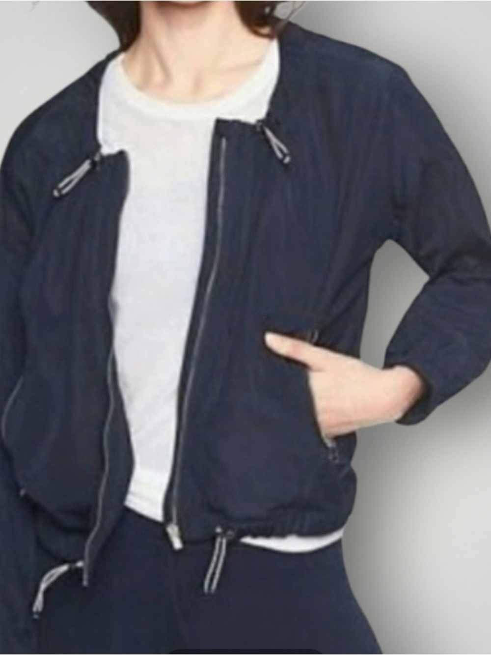 Athleta Navy Blue Bomber Jacket